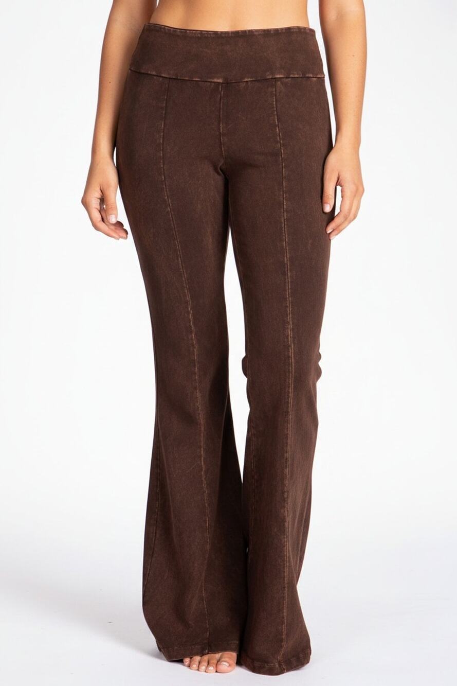 Chatoyant Plus Size Front and Back Detail Seam Brown 1XL